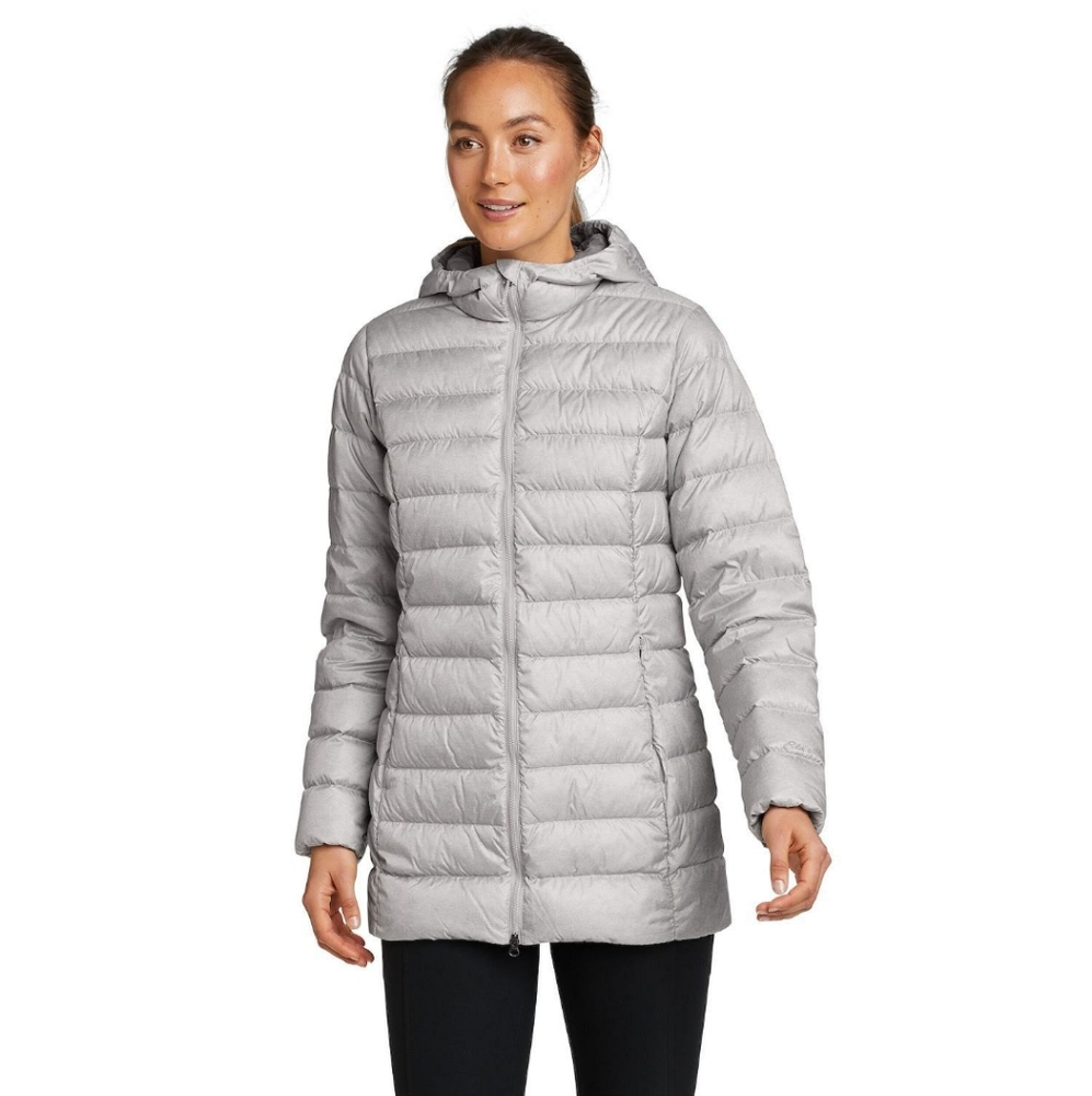 Eddie Bauer 650 Cirruslite Down Puffer Parka Long Hooded Coat Size S Outdoor